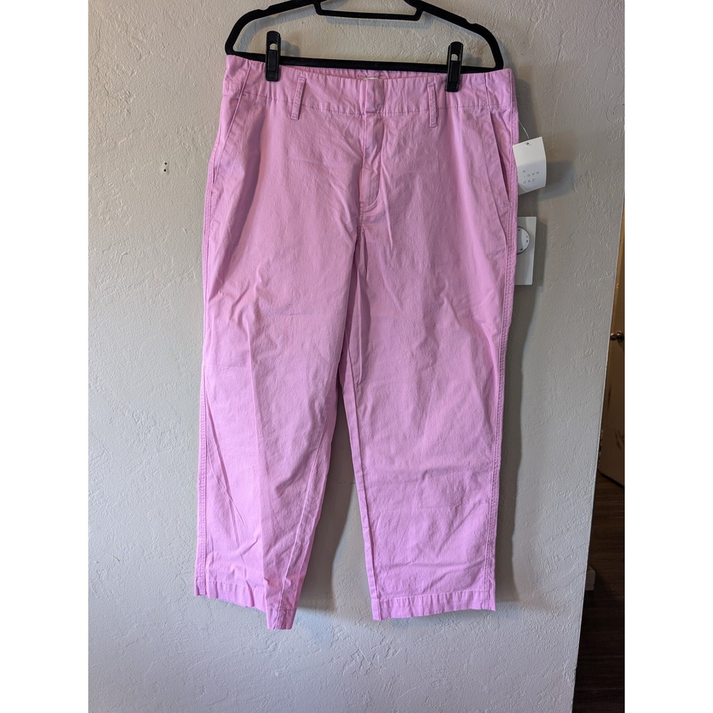 A New Day Women's Chino Pants Size 14R Pink High Rise Straight Leg NWT
